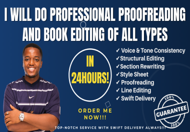 Professional proofreading and book editing of all types in 24hours