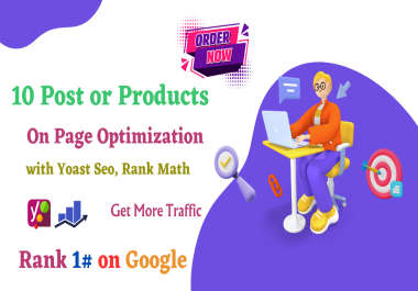 10 Post or Products On Page Seo Optimization with Yoast Seo,  Rank Math