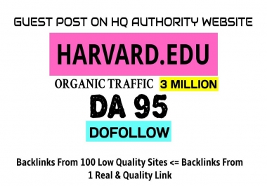 I will Write & publish guest post on Blogs. harvard. edu DA94 dofollow link