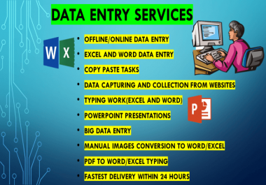 In-time prompt professional services in Data Entry,  Writing and Virtual Assistance