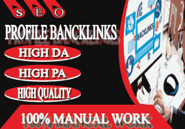 I will do 40 dofollow profile backlink on high quality and high da profile backlinks site