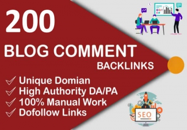 I Will Do 200 Blog Comment HIGH DA PA TF CF Low Spam And OBL