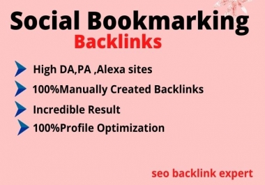 I Will Do 50 SOCIAL BOOKMARK IN HIGH DA PA PR With login Deatils