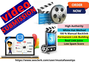 Live 75 Video Submission manual Dofollow backlinks high authority permanent Link building for 5