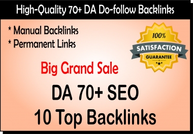 You Will Get 10 High Quality Backlinks On DA 70 Websites