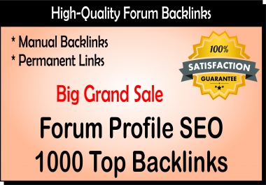 You Will Get 1000 White Hat Dofollow SEO Forum Backlinks Posting