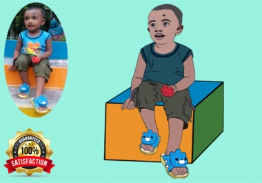 I will draw a vector art portrait from your photo