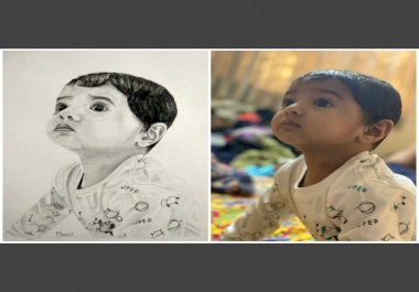 I will draw a realistic pencil sketch portrait from your photo