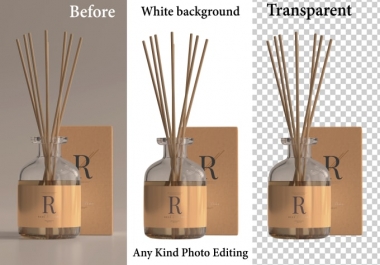 I will do amazon product photo editing white transparent background superfast