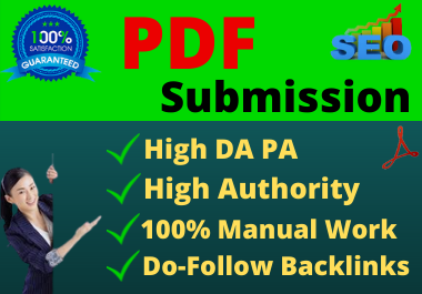 I will do manually 50 PDF Submission on top high authority sites with dofollow backlinks