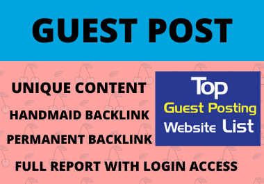 10 dofollow Guest Post High Authority website unique content low spam score High Domain backlink