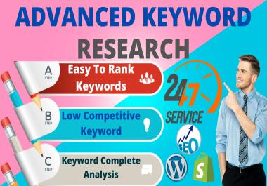 We will SEO keyword research and competitor analysis for google top ranking