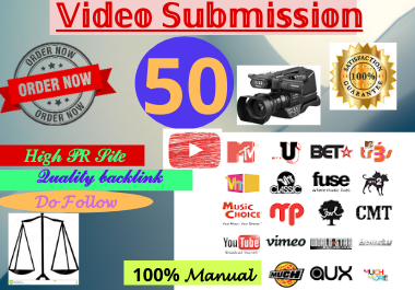 Live 80 Video Submission backlinks high authority permanent dofollow link building