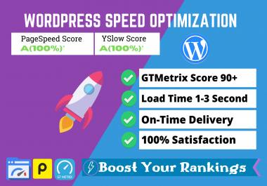 I will increase WordPress website speed optimization and improve GTMetrix score