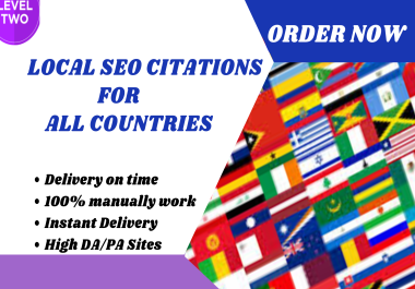 I will do All Countries High Quality local citations and directory submissions for local seo