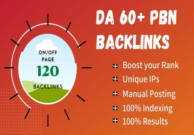 Get 120 High Quality DA 65+ Permanent Quality Dofollow PBN Links.