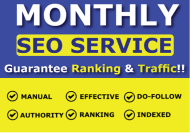 Monthly SEO service high da backlinks google page first get traffic