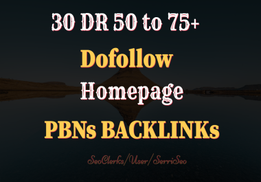 30 DR 50 TO 70+ Dofollow Homepage PBNs Backlinks.