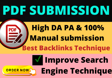 Manual 80 PDF Submission Dofollow Backlinks High Authority Low Spam Score high DA