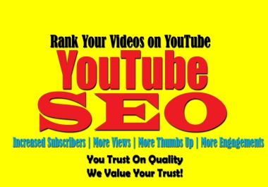 Rank Your Youtube Video With My Professional Youtube SEO Marketing Service