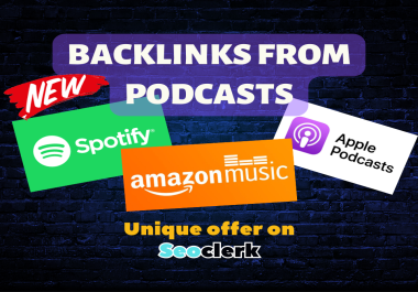 Backlinks from Amazon,  Apple,  Spotify,  and other podcasts