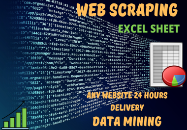 I will do data extraction,  mining,  scraping,  from any website or URL