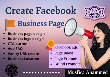 I will be youre Facebook Buisness page creator,  setup organizer,  Brand promoter.