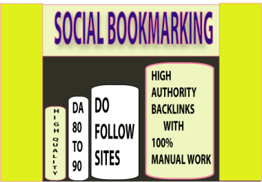 Super Top 80 Social Bookmarking dofollow backlink from high da pa 100 white hat seo