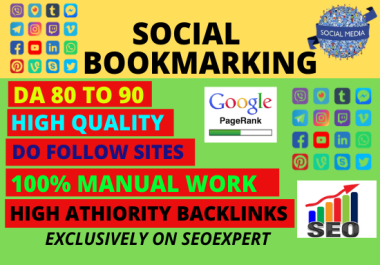 I will create 70 high quality social bookmarks seo backlinks for google ranking