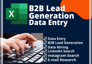 I will do 30 High Quality B2B Lead Generation/Data Entry for you