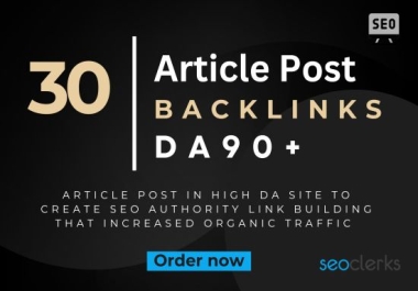 I will write 30 Unique Articles to create dofollow contextual link building for your website
