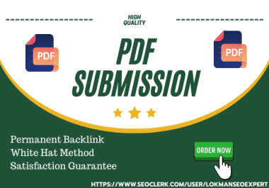 I will upload a PDF submission to 70 document sharing dofollow backlink websites