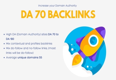 PR9 - DA Domain Authority 70+ - Domain-Authority backlinks DA 70 to DA 100.