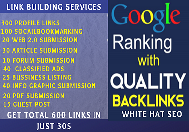I will provide SEO linkbuliding services OFF Page SEO Sevices