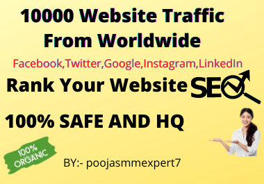 10000 worldwide website traffic from social network