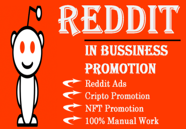 provide 50 promotion for crypto, nft, ico,  website, video on reddit