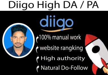 50 diigo post on 90 high da backlinks in google to ranking