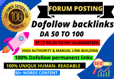 I will make forum posting backlinks on 100 high quality websites