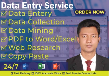 I will be your Virtual Assistant perfect data entry,  web research,  copy and paste