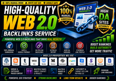 High-Quality Web 2.0 Backlinks,  Web 2.0 Backlinks Service.