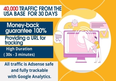 40,000 quality real human analytics trackable USA traffic to your website