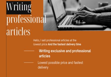 I will sell you a very professional article with more than 400 words and completely exclusive