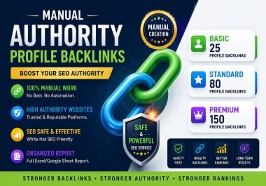 I will create manual authority profile backlinks for SEO