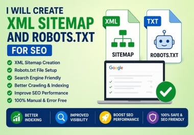 I will create XML sitemap and robots. txt for SEO
