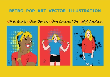 I will create retro pop art vector illustration from your photo