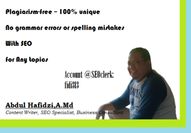 I can write 5 x 1000 words article with SEO