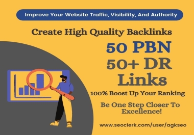 Create 50 High Authority PBN Backlinks DR 50 to 60
