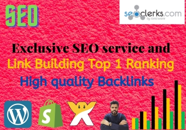 I will do Exclusive SEO service and Link Building Top 1 Ranking High quality Backlinks monthly