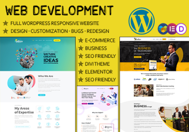 I will create professional wordpress website design and fix your bugs