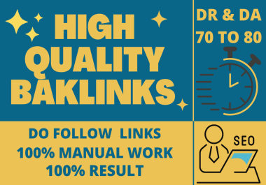 I will provide 30 backlinks DR 70 to 80 dofollow backlinks for off page seo
